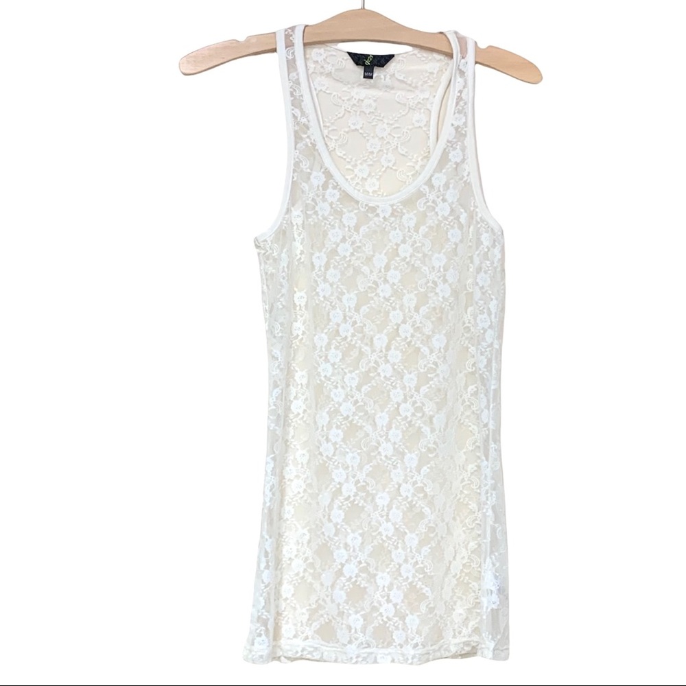 2/$15 G21 white mesh tank, size medium